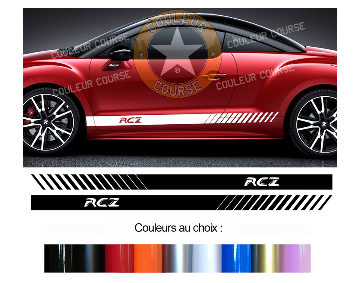 2 X BANDES BAS DE CAISSE - PEUGEOT RCZ - Ref : BD500-24