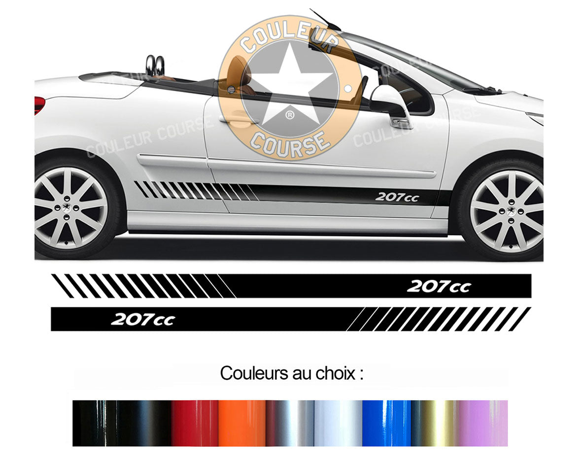 2 X BANDES BAS DE CAISSE - PEUGEOT 207CC - Ref : BD500-32