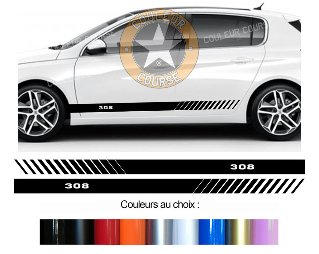 2 X BANDES BAS DE CAISSE - PEUGEOT 308 - Ref : BD500-71