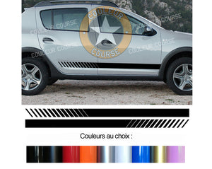 2 X BANDES BAS DE CAISSE - DACIA SANDERO STEPWAY - Ref : BD500N-12