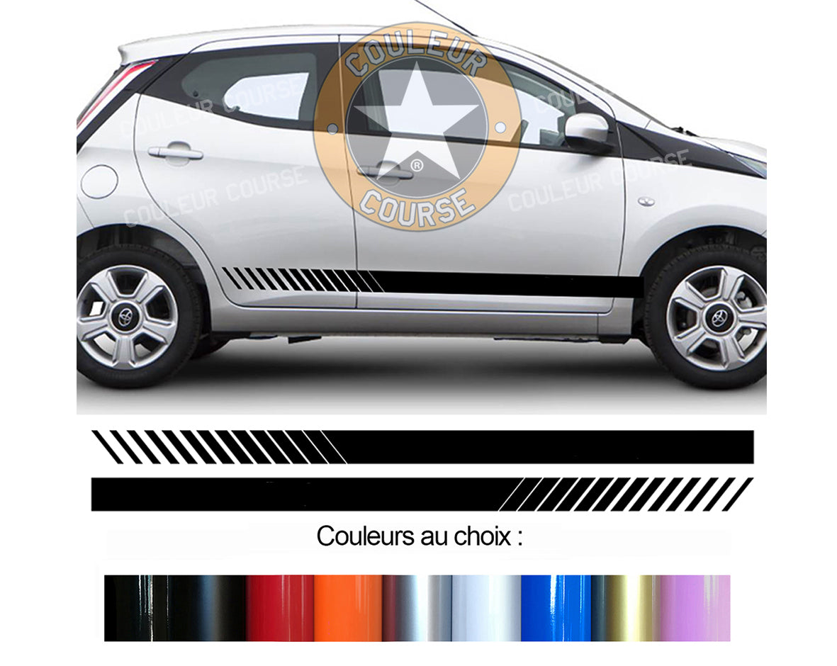 2 X ROCKER BODY STRIPS - TOYOTA AYGO - Ref: BD500N-27 