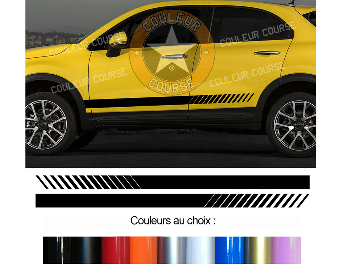 2 X BANDES BAS DE CAISSE - FIAT 500 X - Ref : BD500N-44