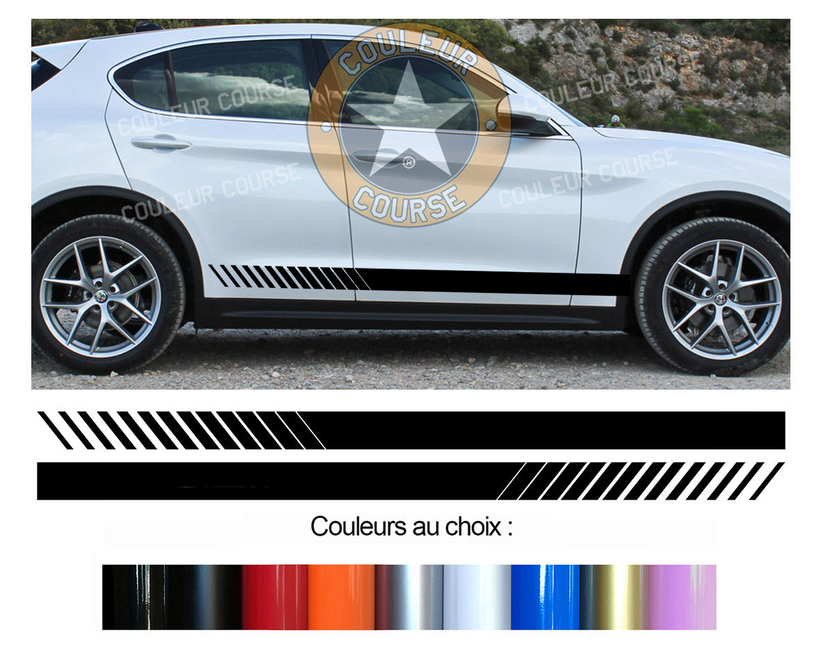 2 X BANDES BAS DE CAISSE - ALFA ROMEO STELVIO - Ref : BD500N-73