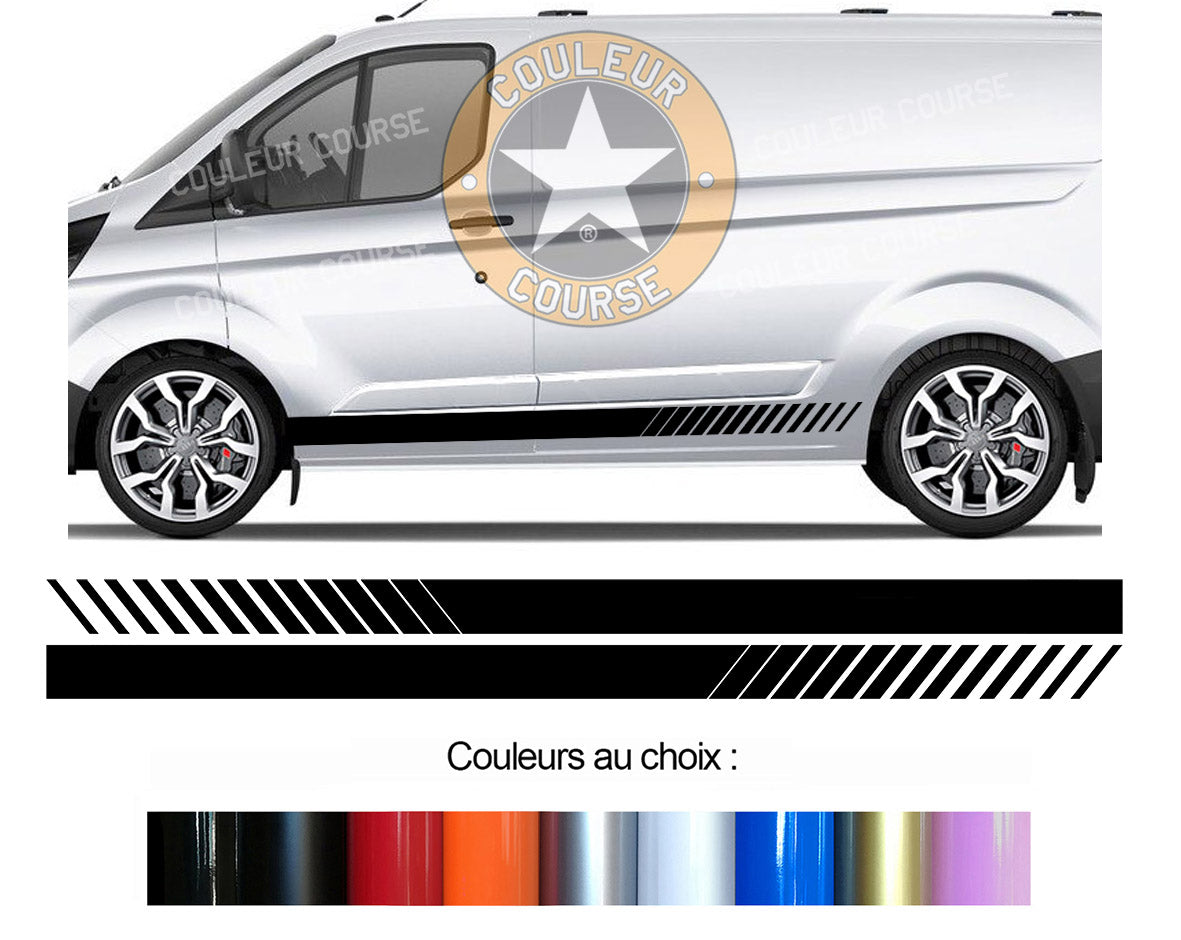 2 X BANDES BAS DE CAISSE - FORD TRANSIT CUSTOM - Ref : BD500N-75