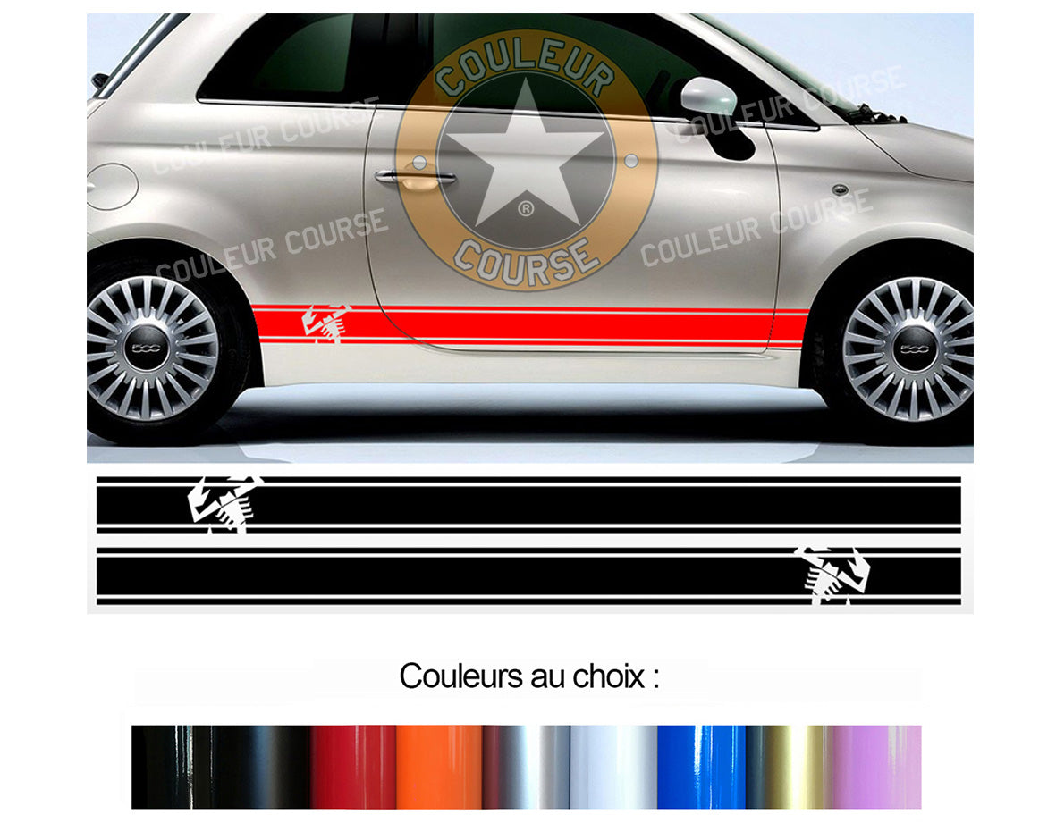 2 X BANDES BAS DE CAISSE - FIAT 500 ABARTH - Ref : BD539