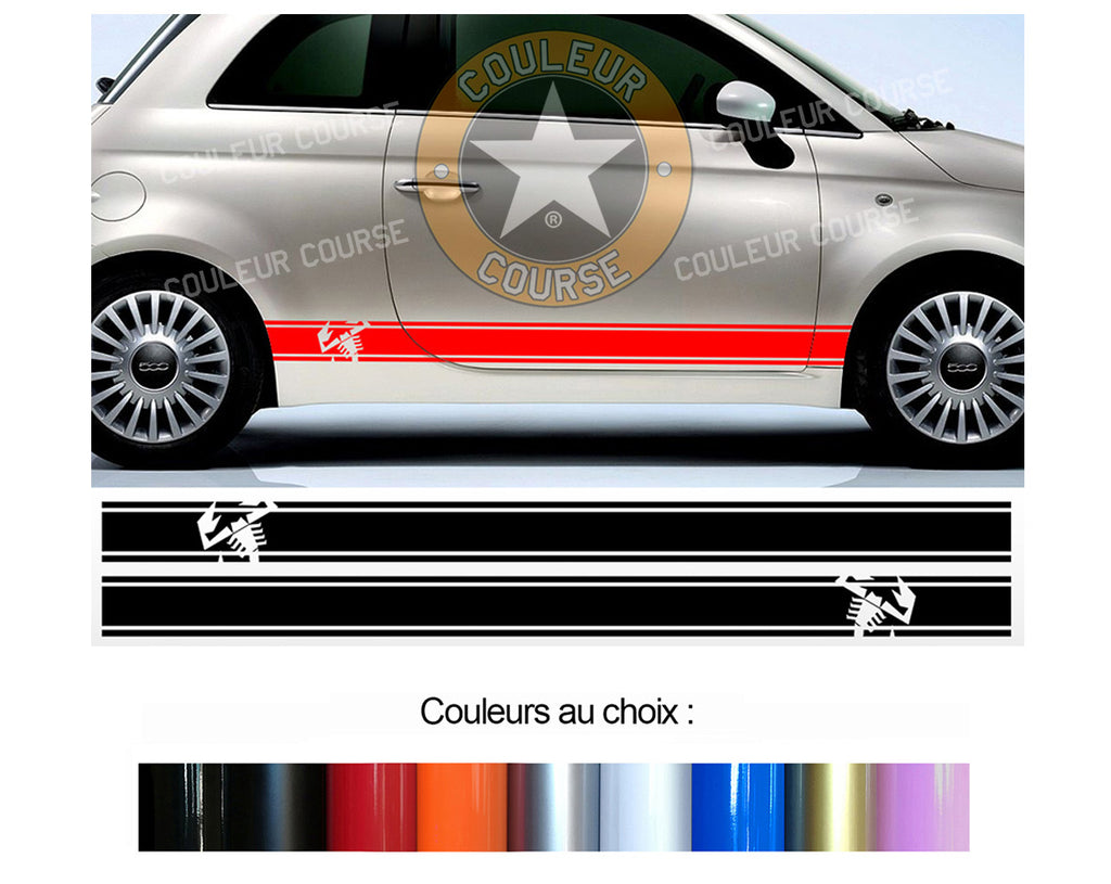 2 X BANDES BAS DE CAISSE - FIAT 500 ABARTH - Ref : BD539