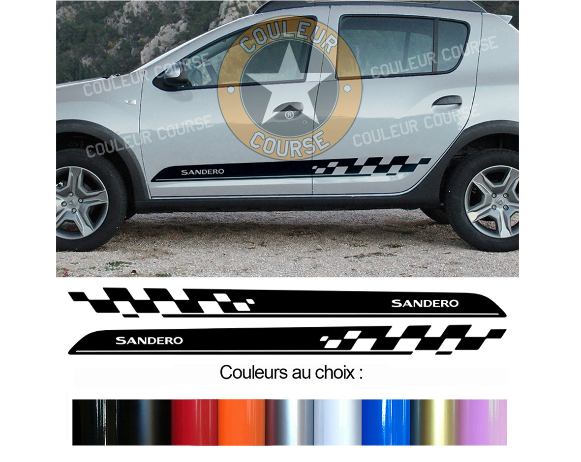 2 X BANDES BAS DE CAISSE - DACIA SANDERO STEPWAY - Ref : BD540-18