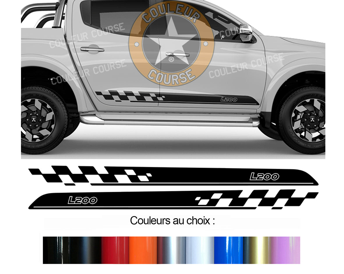 2 X ROCKER BODY STRIPS - MITSUBISHI L200 - Ref: BD540-43 