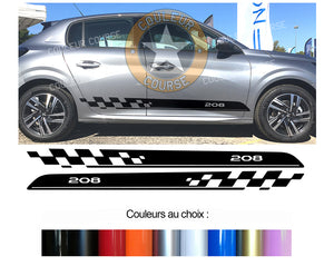 2 X BANDES BAS DE CAISSE - PEUGEOT 208 2020 - Ref : BD540-75