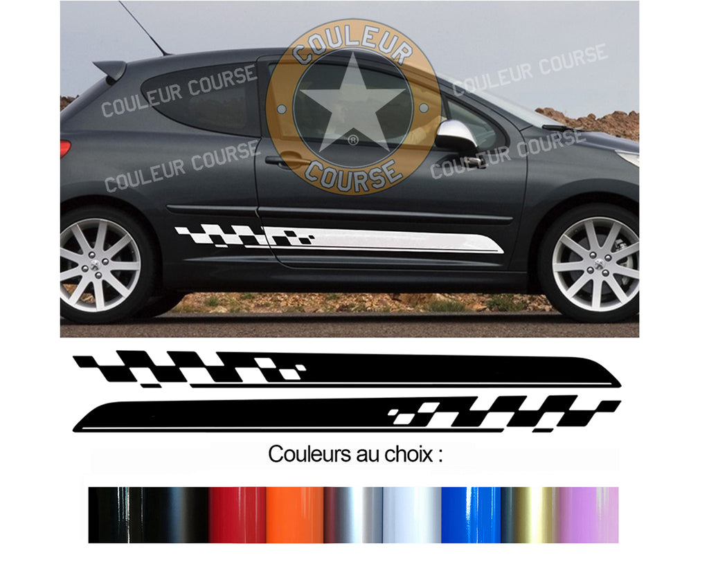 2 X BANDES BAS DE CAISSE - PEUGEOT 207 - Ref : BD540N-37