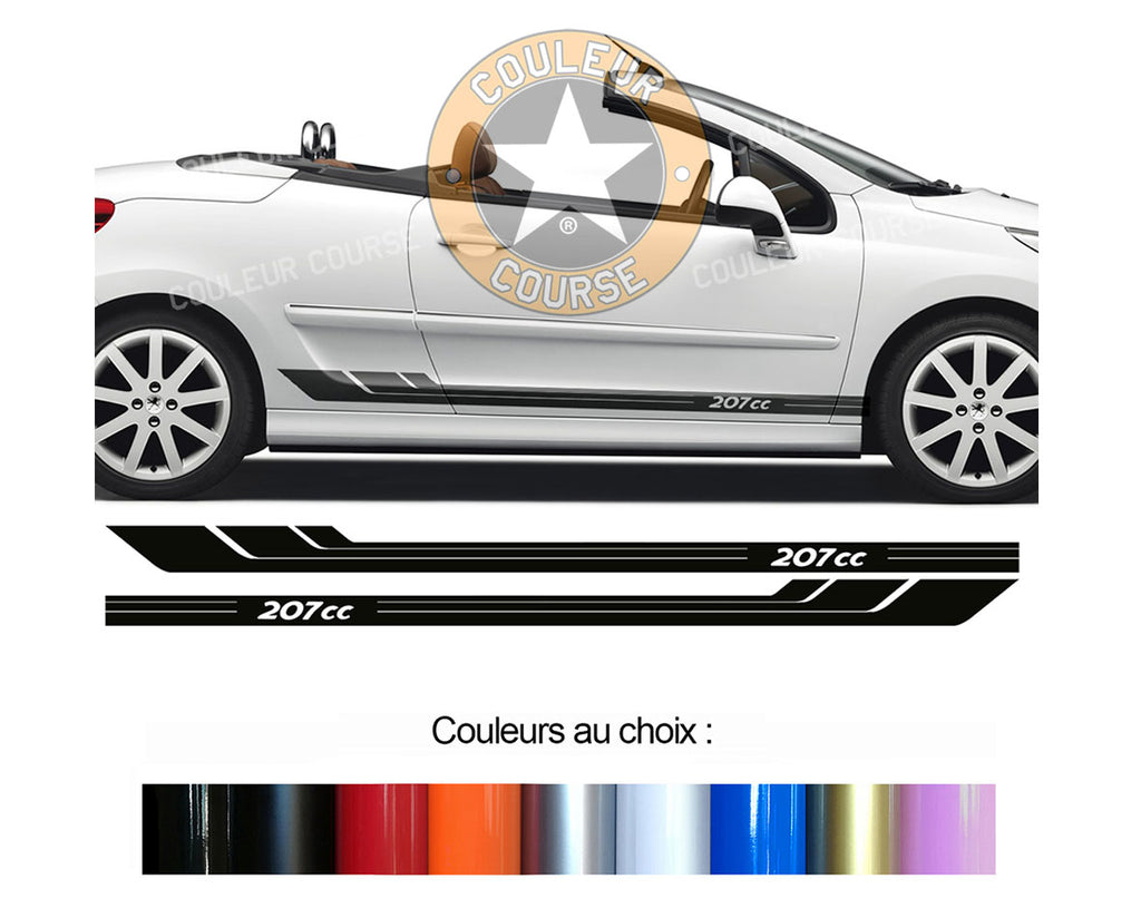 2 X BANDES BAS DE CAISSE - PEUGEOT 207 - Ref : BD541-3