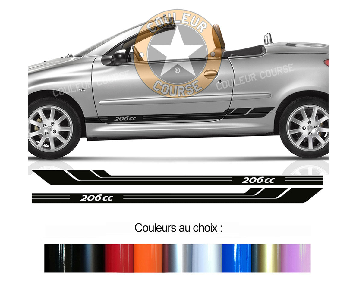 2 X BANDES BAS DE CAISSE - PEUGEOT 206CC - Ref : BD541-8