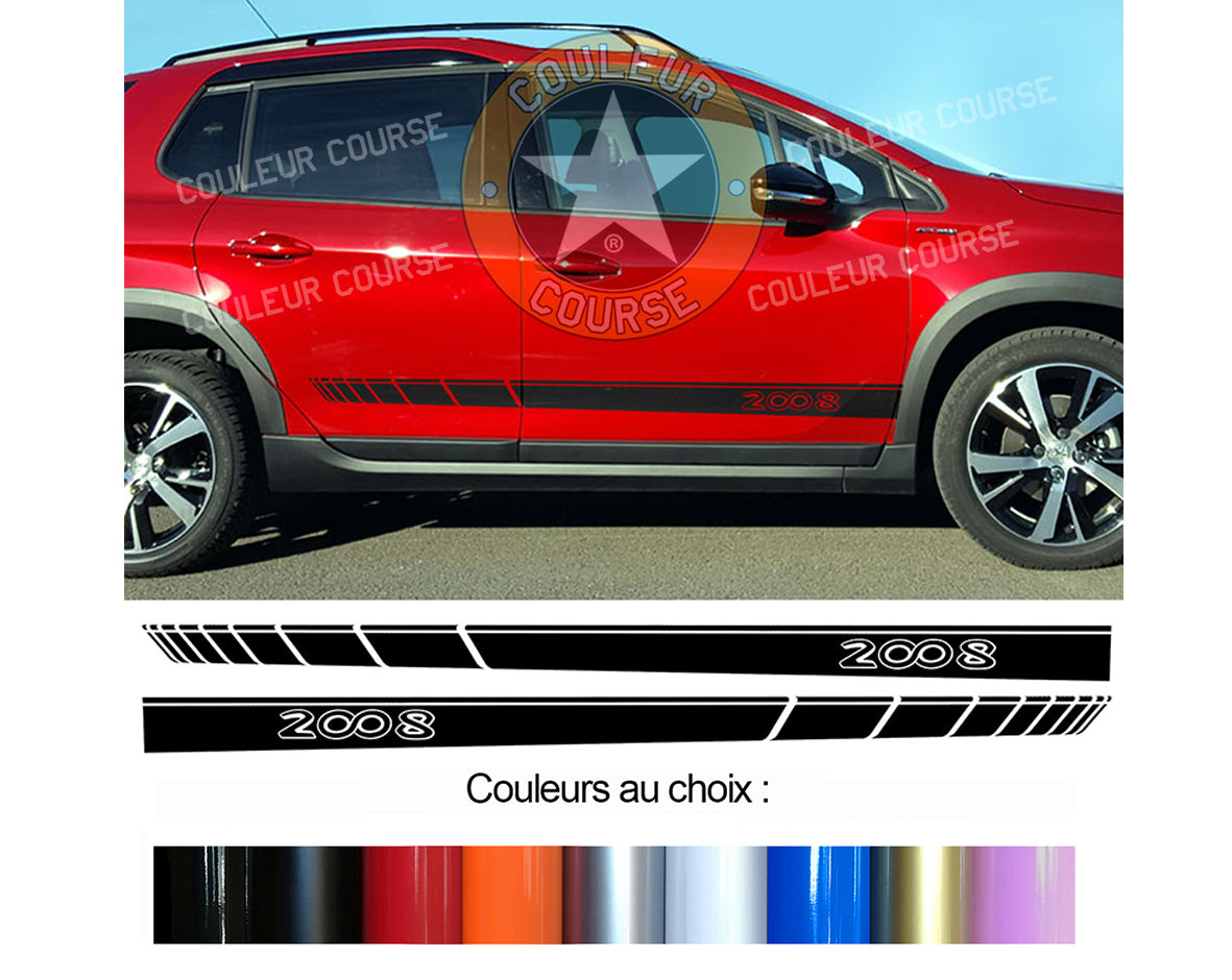 2 X ROCKER BODY STRIPS - PEUGEOT 2008 - Ref: BD573-55 