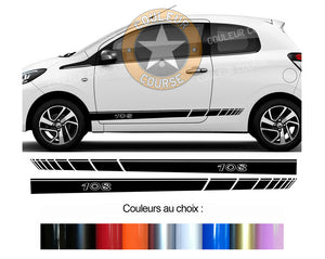 2 X BANDES BAS DE CAISSE - PEUGEOT 108 - Ref : BD573-72