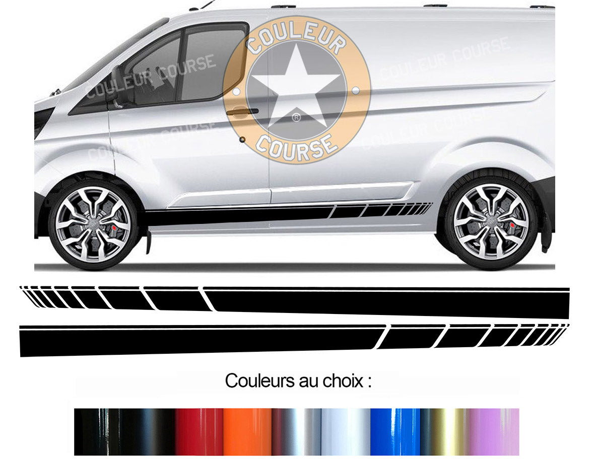 2 X BANDES BAS DE CAISSE - FORD TRANSIT CUSTOM - Ref : BD573N-104