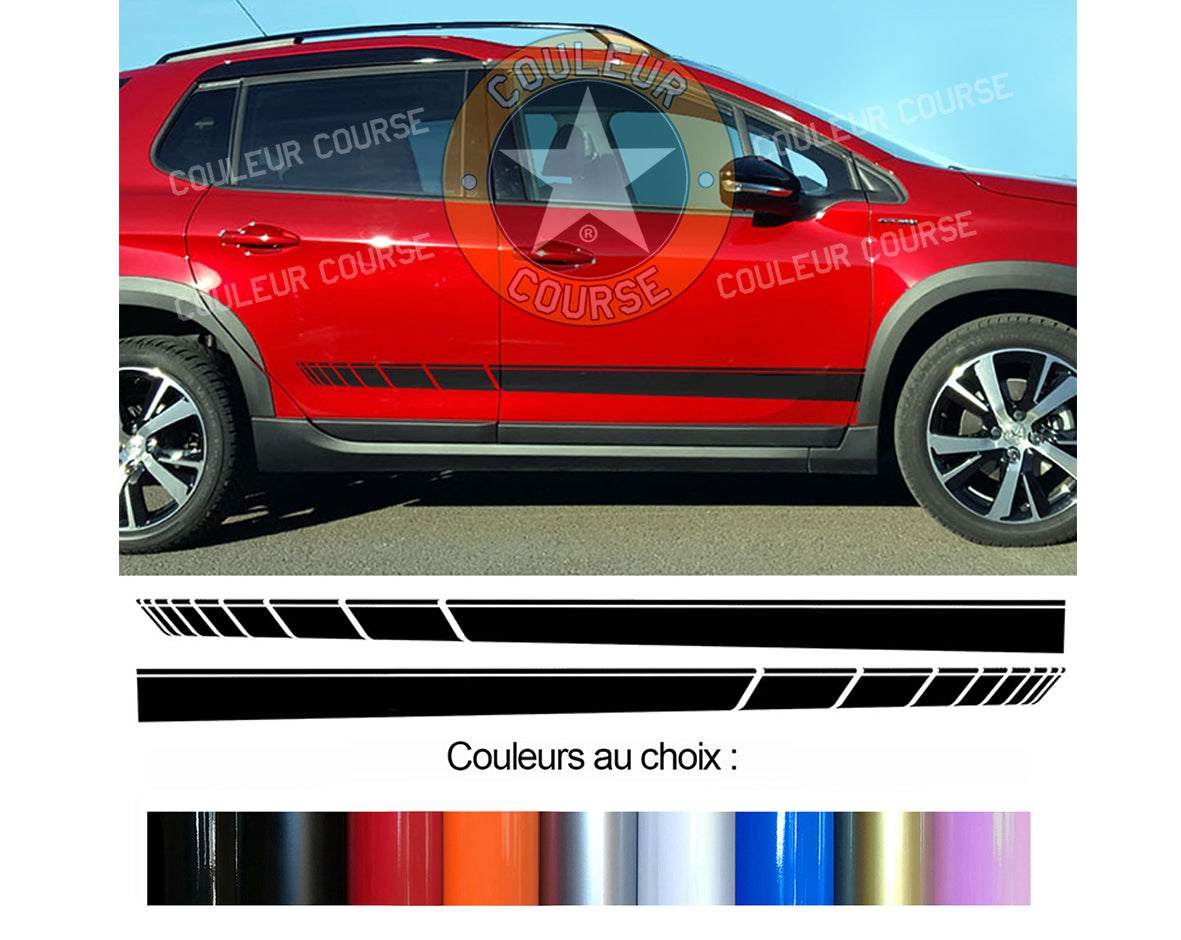 2 X ROCKER BODY STRIPS - PEUGEOT 2008 - Ref: BD573N-55 