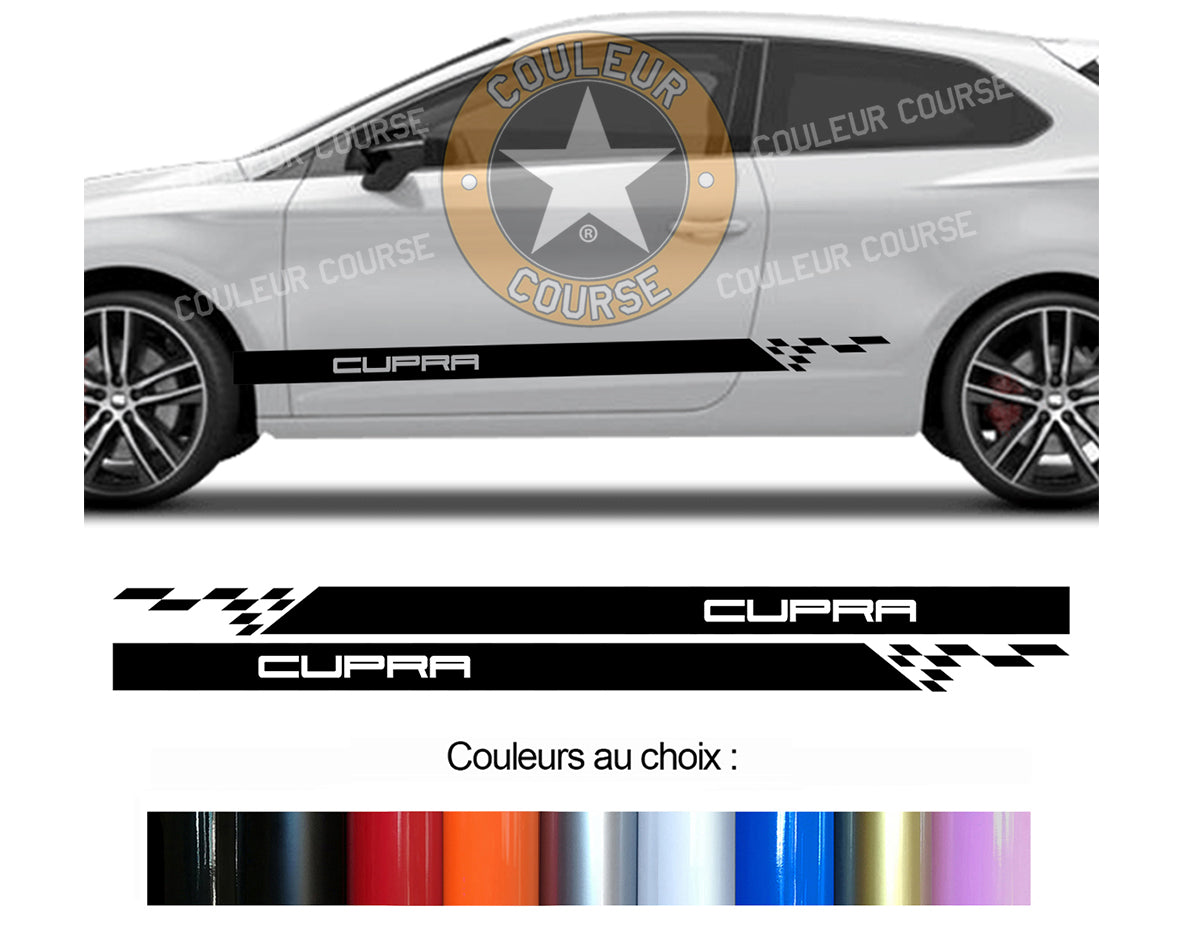 2 X ROCKER BODY STRIPS - SEAT CUPRA - Ref: BD579-15 