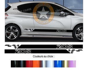 2 X BANDES BAS DE CAISSE - PEUGEOT 208 - Ref : BD579-4