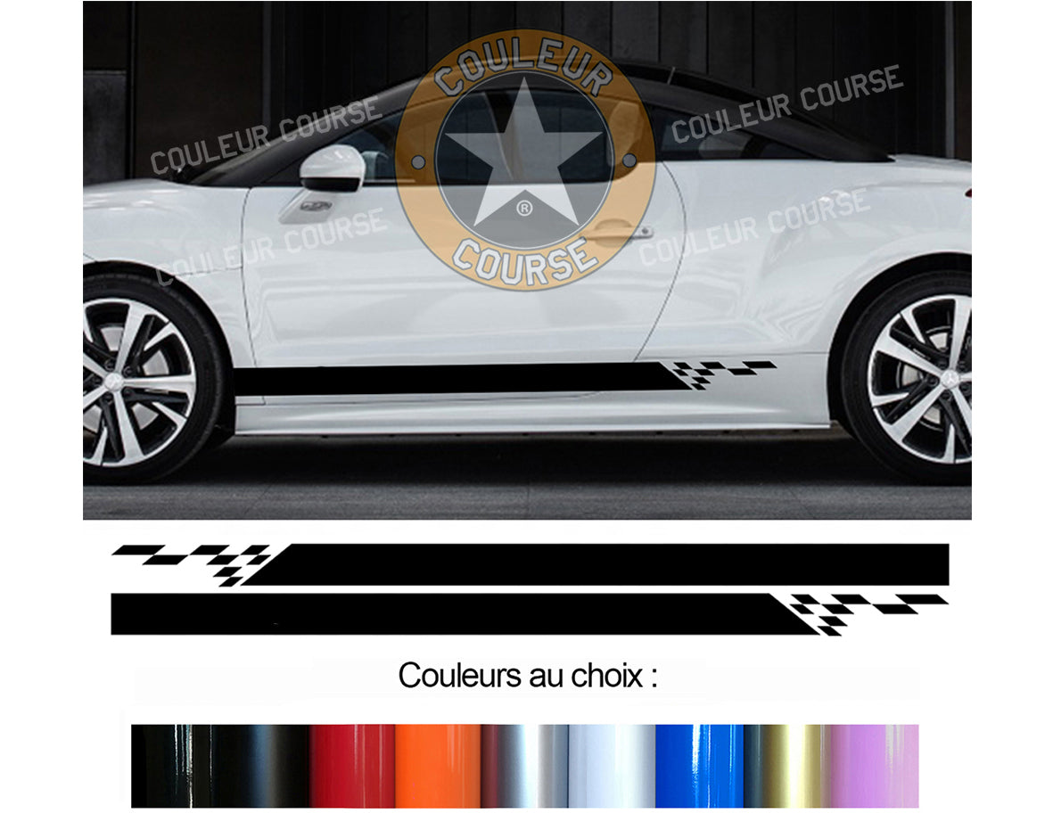 2 X BANDES BAS DE CAISSE - PEUGEOT RCZ - Ref : BD579N-25