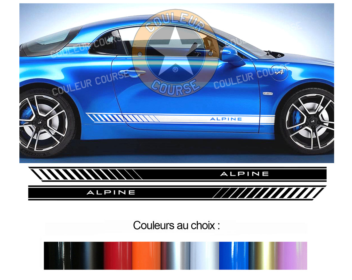 2 X BANDES BAS DE CAISSE - ALPINE A110 2018 - Ref : BD599-27