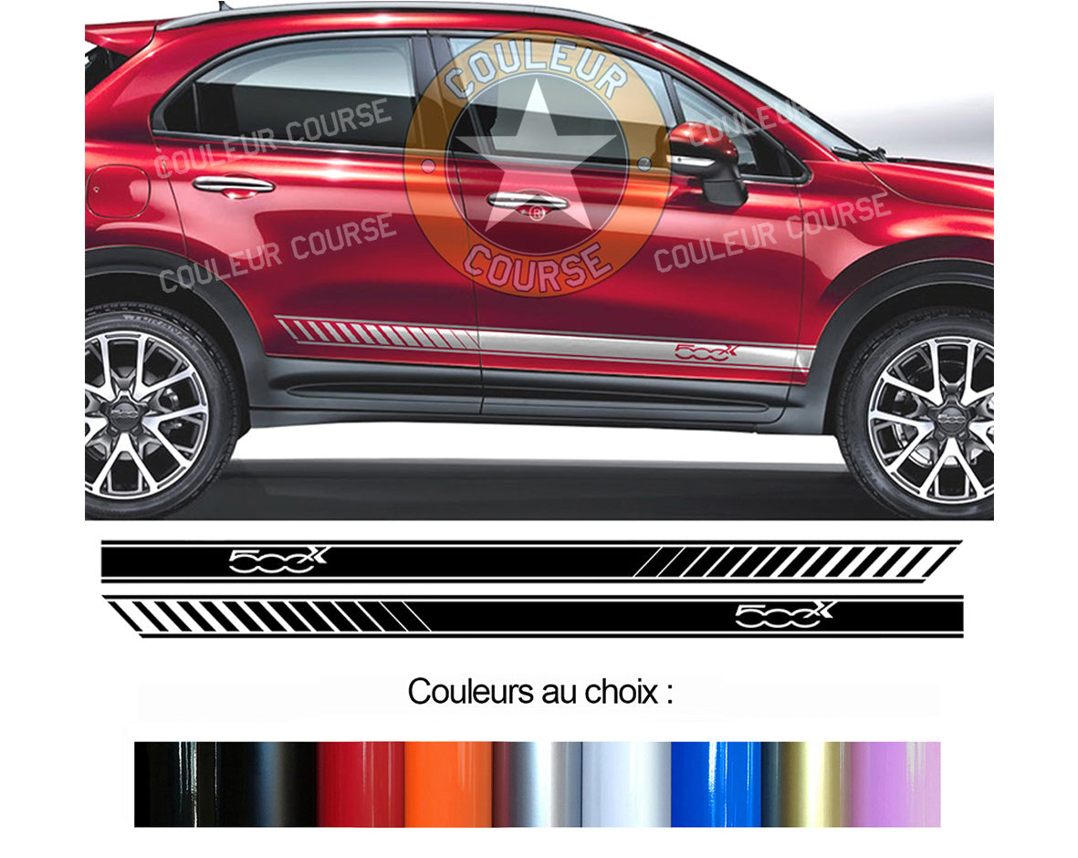 ACCESSOIRES ORIGINE FIAT - Joncs de bas de porte (plusieurs couleurs) pour  500X