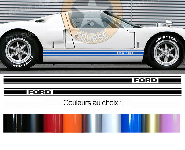 2 X BANDES BAS DE CAISSE - FORD GT 40 - Ref : BD601-12