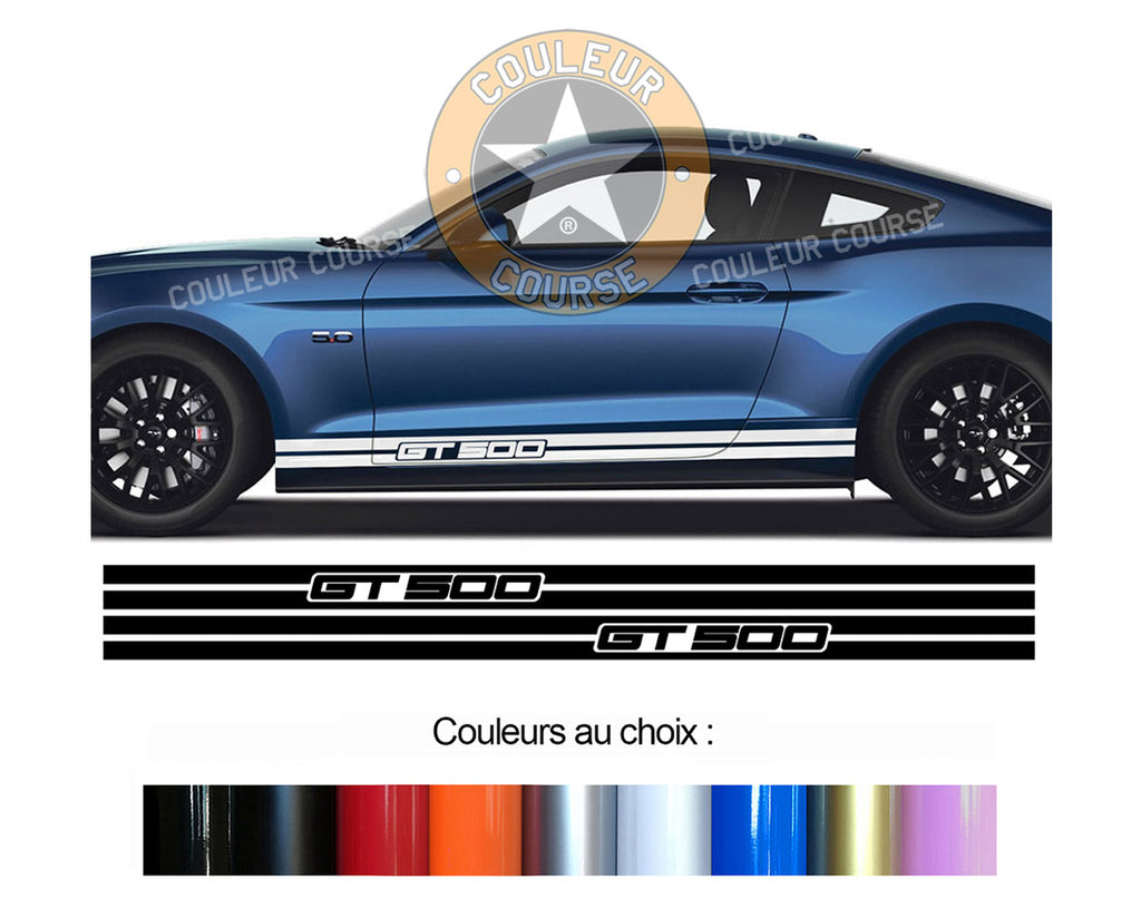 2 X BANDES BAS DE CAISSE - FORD MUSTANG GT 500 - Ref : BD601-5