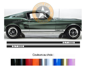 2 X BANDES BAS DE CAISSE - FORD MUSTANG GT 289 - Ref : BD601-8