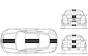 BANDES DOUBLE - CAPOT TOIT COFFRE - AUDI TT MK1 1998 à 2006 - Ref : BD800-1