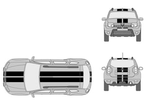 BANDES DOUBLE - CAPOT TOIT COFFRE -  DACIA Duster 2010 2019 - Ref : BD800-13