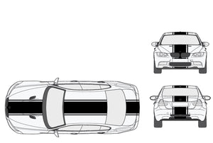 TRIPLE STRIPS - HOOD ROOF TRUNK - BMW M3 E90 2004 2012 - Ref: BD801-10