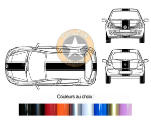 BANDES TRIPLE - CAPOT TOIT COFFRE - RENAULT CLIO III 3 2005 2012 - Ref : BD801-4