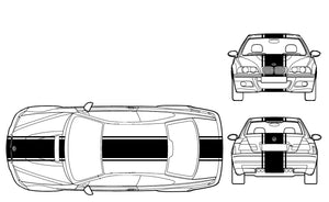 TRIPLE STRIPS - HOOD ROOF TRUNK - BMW M3 E46 1998 2005 - Ref: BD801-5