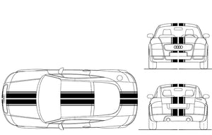 BANDES DOUBLE FILET - CAPOT TOIT COFFRE - AUDI TT MK1 1998 à 2006 - Ref : BD802-1