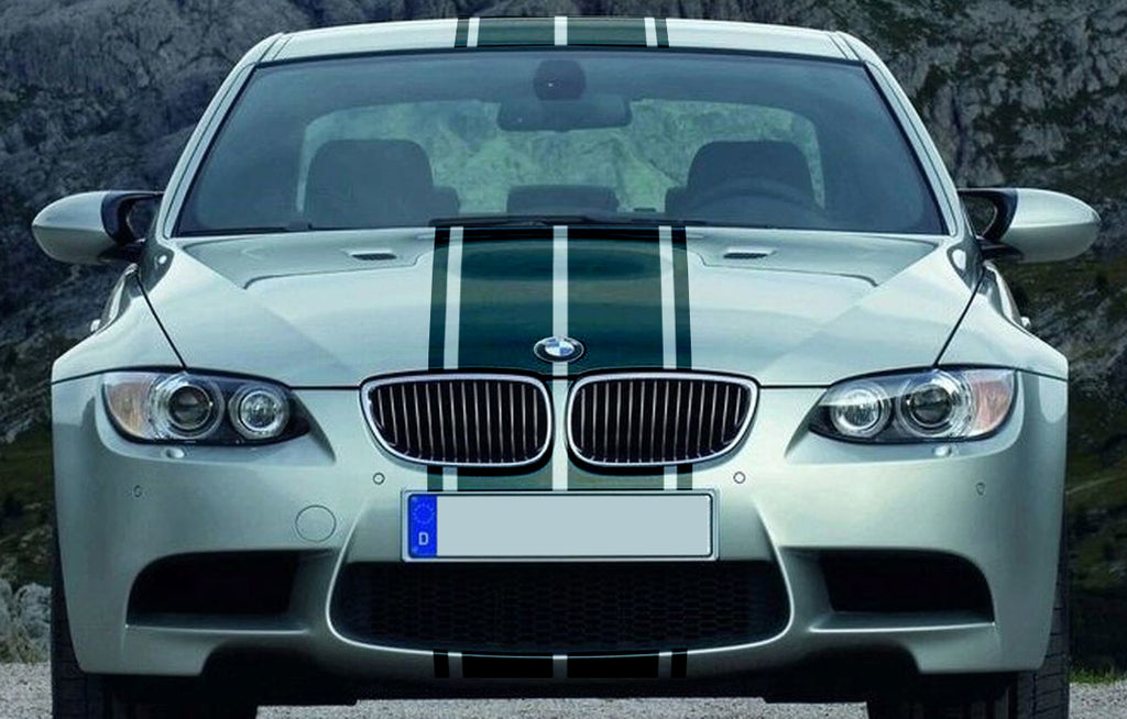 DOUBLE NET STRIPS - HOOD ROOF TRUNK - BMW M3 E90 2004 2012 - Ref: BD802-10