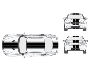 DOUBLE NET STRIPS - HOOD ROOF TRUNK - BMW M3 E90 2004 2012 - Ref: BD802-10