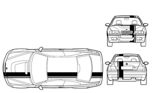 BANDES SIMPLE FILET - CAPOT TOIT COFFRE - BMW M3 E46 1998 2005 - Ref : BD803-5
