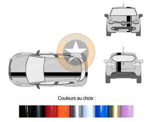 BANDES SIMPLE FILET - CAPOT TOIT COFFRE - Renault Clio IV 4 2012 2019 - Ref : BD803-7