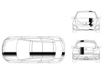 BANDES SIMPLE FILET - CAPOT TOIT COFFRE - SEAT Ibiza 4 2008 2019 - Ref : BD803-8